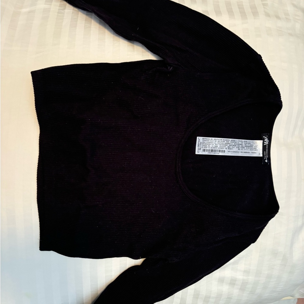 Zara Elegant Black Knit Top